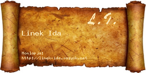 Linek Ida névjegykártya